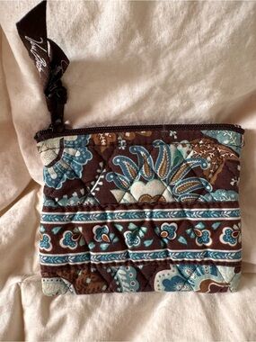 Vera Bradley Java Blue Zip Coin Pouch